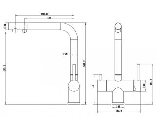 Смеситель для кухни Milacio Ultra MCU.559.TB под фильтр с краном для питьевой воды Total Black